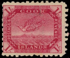 COOK ISLANDS 38 (SG36) - Wrybird "1902 Carmine Rose" (pb14720) - Picture 1 of 1