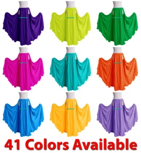 2 Lagen 2 Frontschlitz Rock Chiffon Vollkreis Bauchtanz Wende Falda Boho - Bild 1 von 44