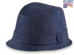 CAPPELLO BORSALINO UOMO DONNA ATLANTIS TIMOTHY COTONE DENIM fedora ESTATE - Imagen 1 de 1