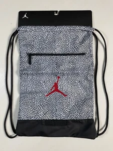 Nike Air Jordan Cement Elephant Print Jumpman Drawstring Sports Gym Bag Backpack - Picture 1 of 3