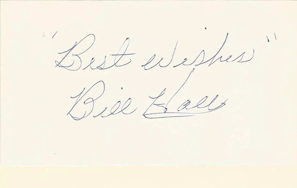 Tarjeta índice Bill Hall autografiada 3 x 5 MLB garantizada para pasar Foto 1 de 1