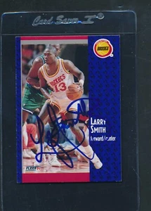 1991/92 Fleer #79 Larry Smith Rockets Signed Auto *E2009 - Picture 1 of 1