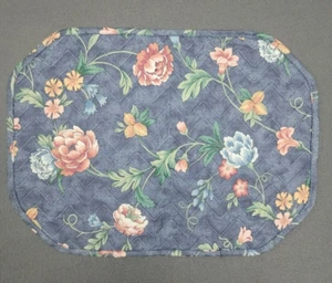 Tischsets ~ 4er Set + ein Extra ~ gesteppt blau Blumen Frühling Sommer - Bild 1 von 5