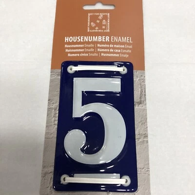 Enamel House Number 5 French Style - Image 1 of 3