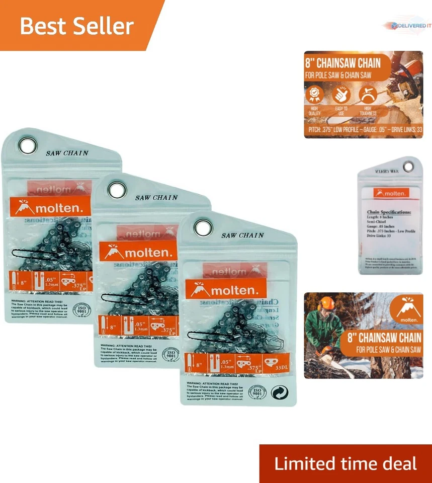 Molten. Portland Pole Saw Chain Fits Harbor Freight 56808 68862 62896 6319...