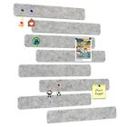 8Pcs Small Bulletin Board Felt Pin Boards Bar Strips For Walls As Office Silver