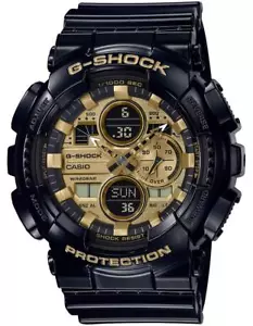 Men's Casio G-shock Analog-Digital Gold Dial Black Resin Strap Watch GA140GB-1A1 - Picture 1 of 1