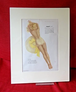 Original August 1948 Alberto Vargas Pinup Kalender Girl - Bild 1 von 4