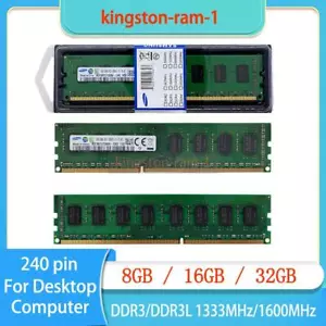 Samsung 8GB/16GB/32GB DDR3/DDR3L 1333 1600MHz DIMM Desktop PC Arbeitsspeicher 240-pin - Bild 1 von 12