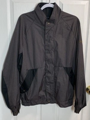 Dryjoys By Footjoy Jacket Mens Medium Black Houndstooth Front Zip Golf Raincoat - Image 1 of 4