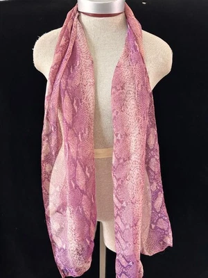 Patrón piel serpiente morada bufanda cuello largo 64 x 13 poliéster Foto 1 de 4