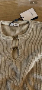 Twinset Milano Strickpullover Beige Logo Baumwolle NEU M - Bild 1 von 7