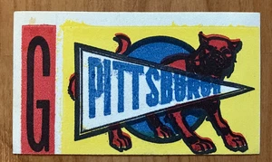 1961 Topps Fútbol Flocado Pegatinas Equipo Pittsburgh Panthers - EX+ - Imagen 1 de 1