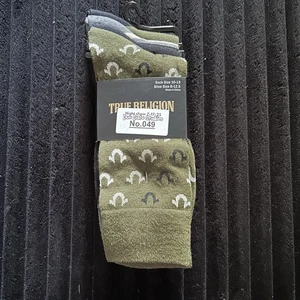 TRUE RELIGION BRAND JEANS 5 Pack Men's Crew Dress Socks Shoe Size 8-12.5 NWT - Picture 1 of 4