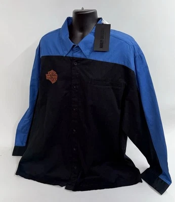Harley-Davidson Hombre Azul Negro Tono Timeless Mechanic L/S Talla 4XL Nueva Foto 1 de 4