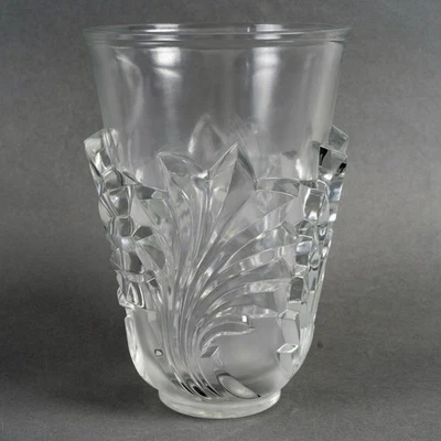 Vase Surcouf Cristal Marc Lalique Crystal Hollywood Regency Vase - Photo 1/4