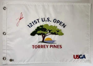 Jon Rahm signed 2021 US Open Flag Torrey Pines golf beckett - Picture 1 of 18