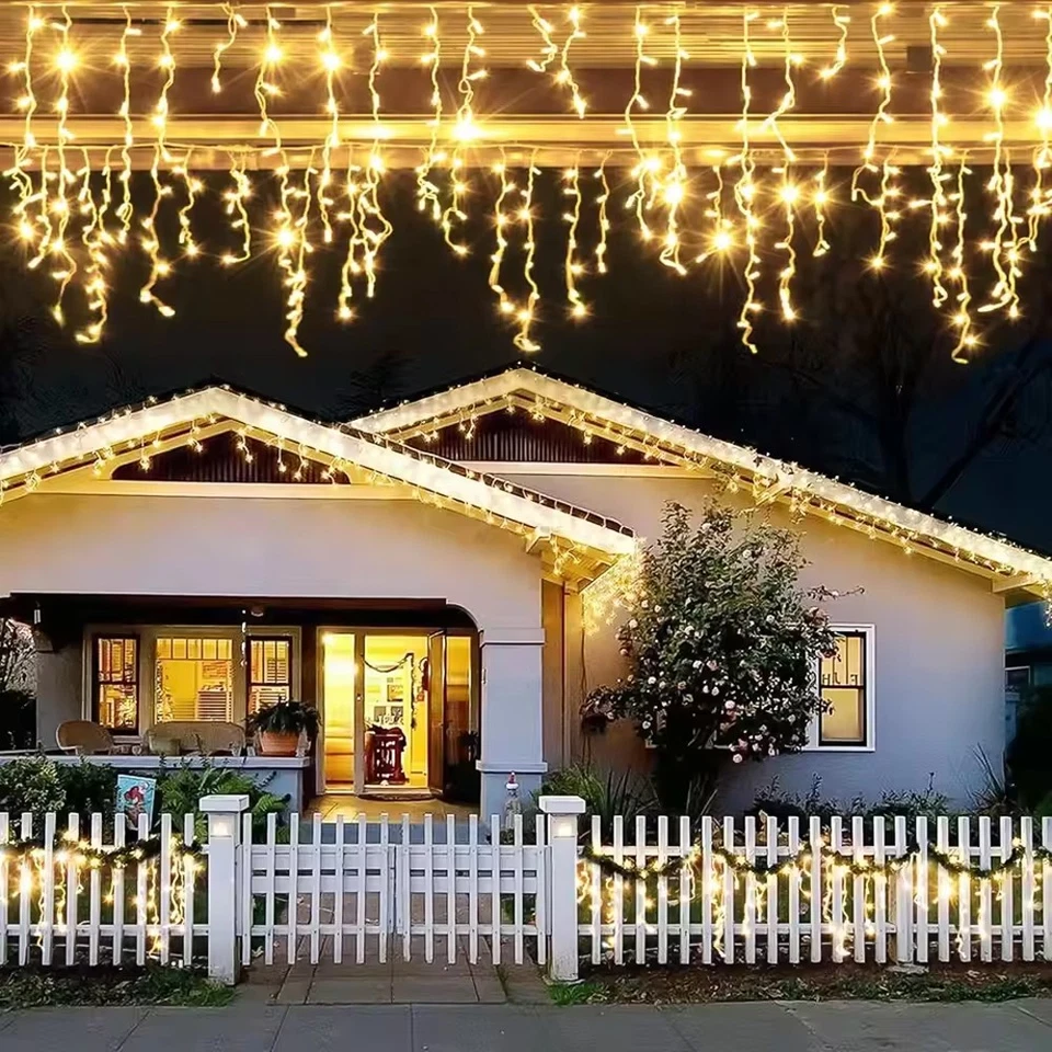 OMATOP Christmas Xmas Bright LED Snowing Icicle Lights Indoor Outdoor House Tree Decor