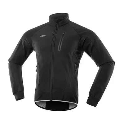 Men's Winter Cycling Jacket Thermal Fleece Warm Up Clothing Windproof Waterproof - Image 1 of 4
