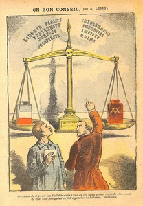 FRANC-MAÇONNERIE ( FREEMASONRY ) ET LA JUSTICE / DESSIN 1908 - Picture 1 of 1