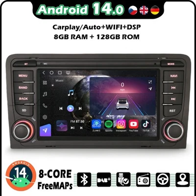 Android 14 Qualcomm 128GB Android 14 Autoradio Carplay FM Audi A3 S3 RS3 RNSE-PU - Bild 1 von 4