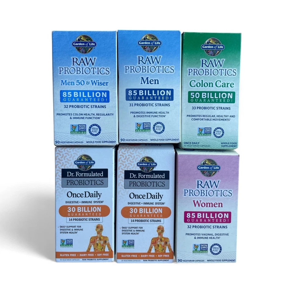 Garden of Life RAW Probióticos 50 Más Sabios Hombres Mujeres Cuidado del Colon Una Vez al Día Paquete de 6 Foto 1 de 1