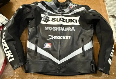 SUZUKI GREY 2025 MOTORBIKE/Motorcycle Racing Biker Jacket (cowhide leather) - Image 1 of 3