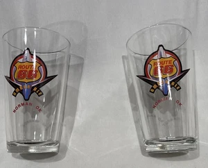 Set Of 2 Beer Glasses Route 66 Amber Ale Norman OK - Picture 1 of 4