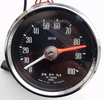 CLASSIC MINI COOPER S SMITHS MAX HAND REV COUNTER 10K TACHOMETER & BRACKET MINI  - Image 1 of 4