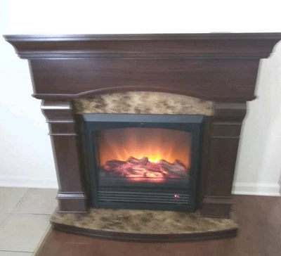 Electric Fireplace Heater With Mantel 43Lx39Hx14D. Freestanding - Image 1 of 4