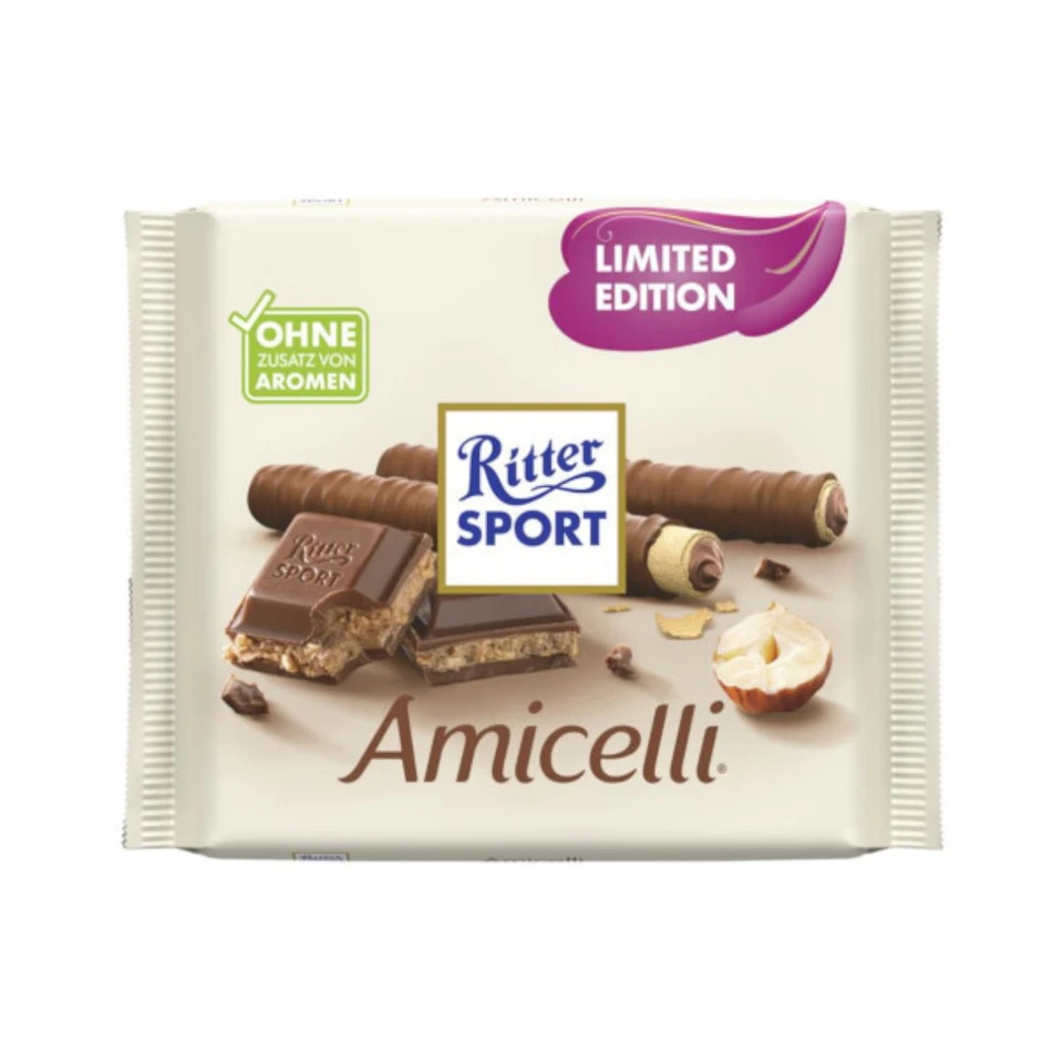 SCHOKOLADE-TAFEL Ritter Sport Amicelli Tavoletta di Cioccolato con Crema di Nocciole 100g
