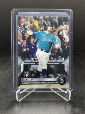 2022 Topps Now Cal Raleigh RC Rookie MLB History with Pinch Hit Walk Off HR #991 - Image 1 of 2