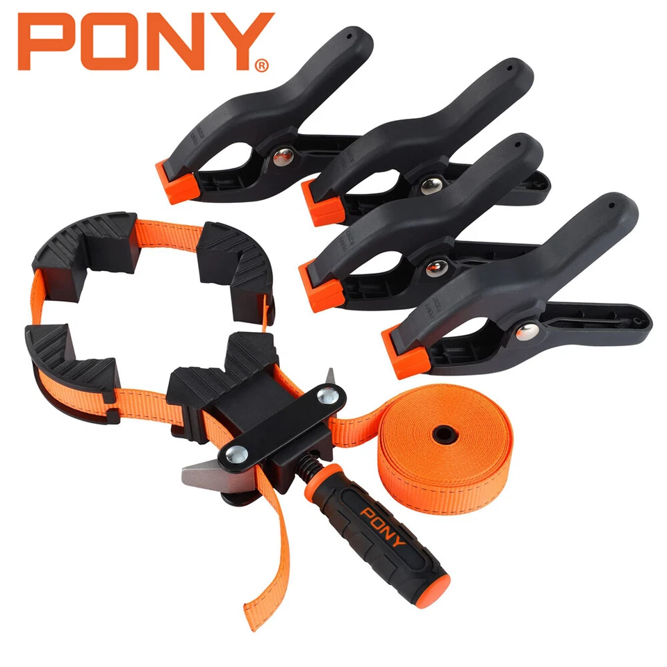 PONY 5-in-1 Band Clamp 6-2/7" Spring Clamp 4PC Frame Clamping Strap Holder Clamp - Image 1 of 4