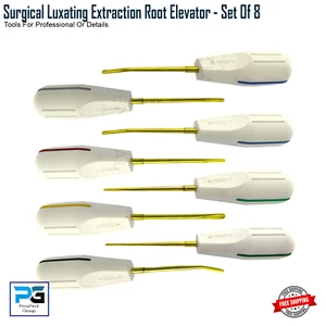 Elevadores de raíces de luxación dental extracción ascensores de dentista quirúrgico 8 piezas - Imagen 1 de 9