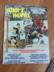 BOBBY ORR ED JOHNSTON Sport World (April 1974) Magazine YVAN COURNOYER - Picture 1 of 5