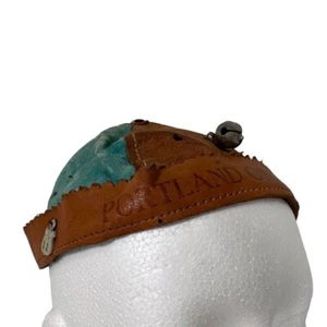 Vintage Leather Kids Beanie Hat Multi Color Woopee Cap w Charms Portland Oregon - Picture 1 of 16