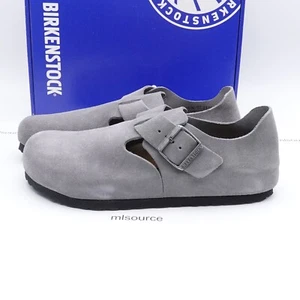 Size 11 Men's / EUR 44 Birkenstock London BS Clogs 1018996 Whale Gray Suede - Picture 1 of 7