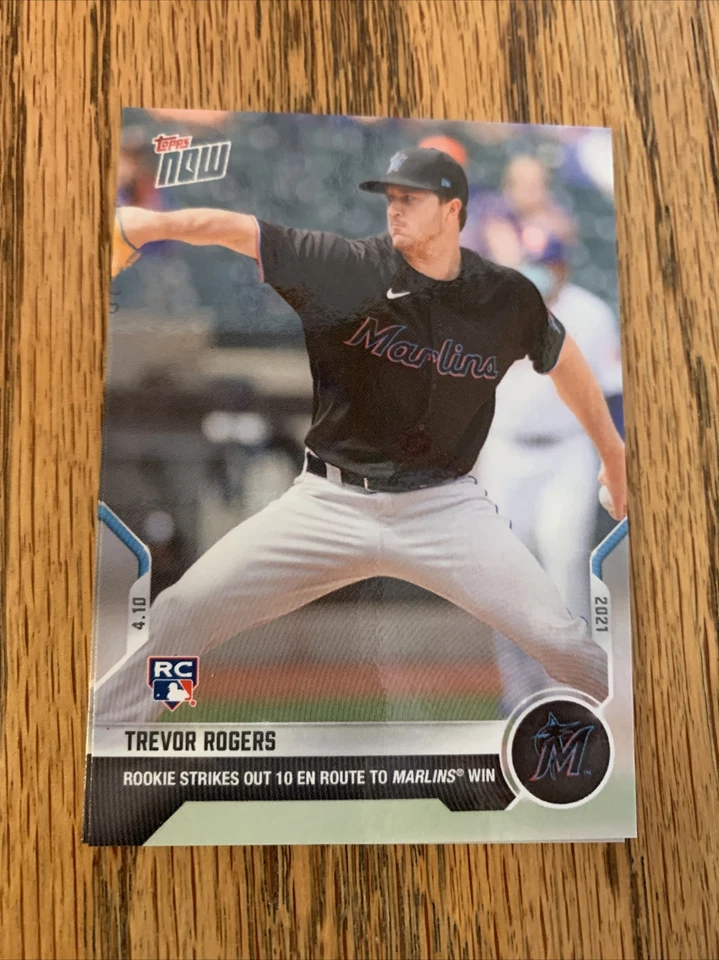 Trevor Rogers 2021 Topps Now #60 RC Marlins Rookie Baseball Card Mint + PR 461 - Image 1 of 1