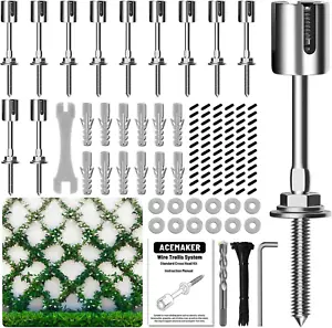 Wire Trellis for Climbing Plants Outdoor, 12 Pcs Wall Wire Trellis Kit, T316 Sta - Picture 1 of 12
