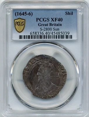 Great Britain Shilling (1645-46), Charles I,  S-2800  - PCGS XF40 - Image 1 of 2
