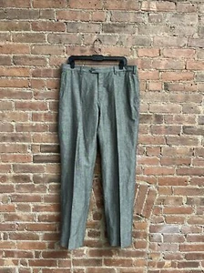 Salvatore Ferragamo Mens Pants, Sz 52 IT, 36 X 34, Gray Linen/Wool Italy - Picture 1 of 9
