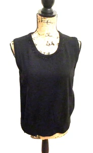 George ME by Mark Eisen Damen ärmelloses Top, Lammwollmischung, Perlen, schwarz, XL - Bild 1 von 9