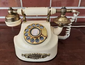 Teléfono de escritorio giratorio vintage Coquette Princess con cable para piezas o no funciona - Imagen 1 de 11