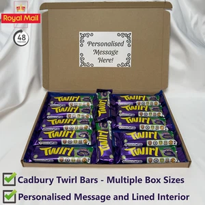 Cadburys Twirl Chocolate Bars Gift Hamper Sweet Box with Personalised Message - Picture 1 of 7