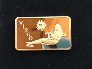 1974 Mount Everest Mint MEM-93CP Virgo Zodiac Sign Proof Copper Art Bar B0542 - Picture 1 of 6
