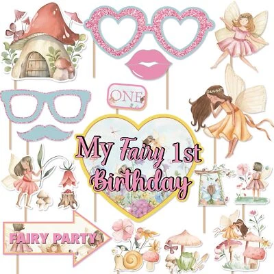 Decoraciones de primer cumpleaños de hadas fotomatón accesorios mi hada cumpleaños decoración... Foto 1 de 4