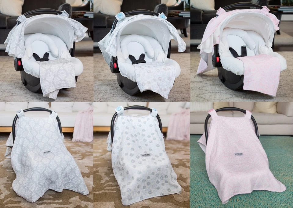 JUEGO COMPLETO DE 5 PIEZAS DE MUSELINA CABOODLE ASIENTO DE COCHE CUBIERTA TOLDO BABY SHOWER NIÑOS NIÑAS  Foto 1 de 1