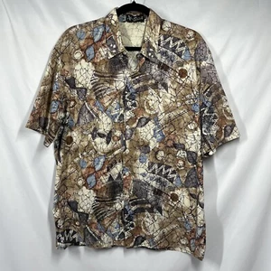 Vintage Alan Stuart Hemd Herren L Geometrisch Abstrakt Freizeit Mehrfarbig Knopfleiste 90er - Bild 1 von 7