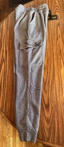 G-Style USA Men's Heavyweight Fleece Lounge Cargo Gray Sweatpants, Size Medium - Picture 1 of 8