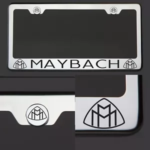 Etiqueta de marco de placa cromada T304 Maybach letra negra grabada con láser - Imagen 1 de 7